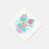 Serviette En Papier Cupcake mignonne et crème glacée joyeuse (Coin)