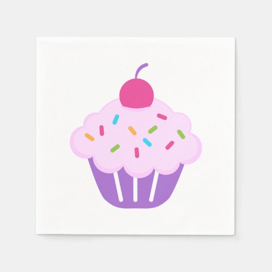 Serviette En Papier Cupcake Napkin/violet (Devant)