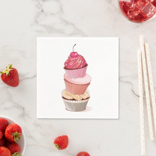 Serviette En Papier Cupcake Stack Papier Napkins (En situation)