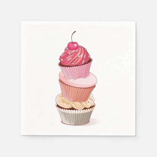 Serviette En Papier Cupcake Stack Papier Napkins (Devant)