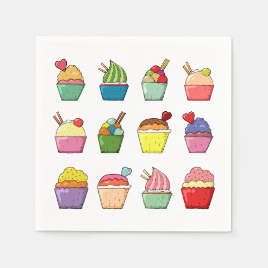 Serviette En Papier Cupcakes (Devant)