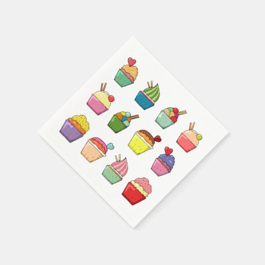 Serviette En Papier Cupcakes (Coin)