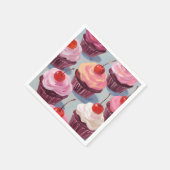 Serviette En Papier Cupcakes aux cerises congelées | Fête d'anniversai (Coin)