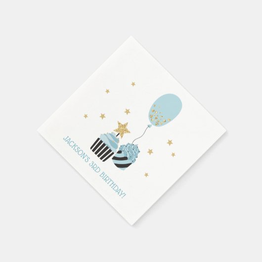 Serviette En Papier Cupcakes & Balloon | Faux Parties scintillant Anni (Coin)