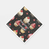 Serviette En Papier Cupcakes Black Red Gold Glam Anniversaire (Coin)