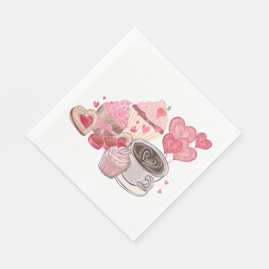 Serviette En Papier Cupcakes & Coffee Traitements Serviettes (Coin)