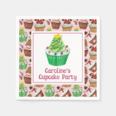 Serviette En Papier Cupcakes de Noël Aquarelle (Devant)