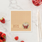 Serviette En Papier CupCakes et points (En situation)