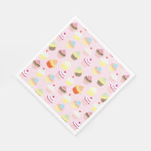 SERVIETTE EN PAPIER CUPCAKES MOTIF ROSE NAPKIN (Coin)