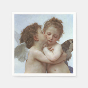 Serviette En Papier Cupid and Psyche as children - William Bouguereau