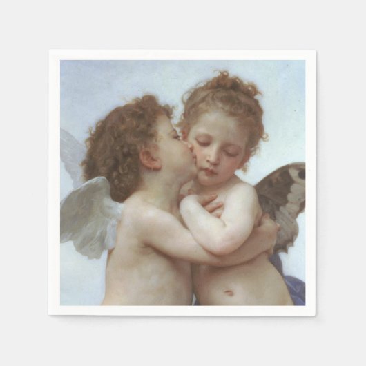 Serviette En Papier Cupid and Psyche as children - William Bouguereau (Devant)