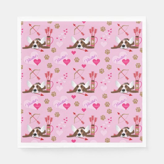 Serviette En Papier Cupide Basset Hound (Devant)