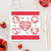 Serviette En Papier Cupidons Rose de la Saint-Valentin (En situation)