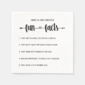 Serviette En Papier Cupid's Arrow Script Minimal Fun Facts Wedding (Devant)