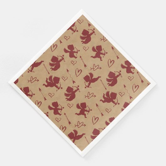 Serviette En Papier Cupids Arrows and Hearts (Coin)