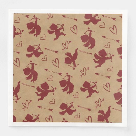 Serviette En Papier Cupids Arrows and Hearts (Devant)
