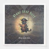 Serviette En Papier Curieux chat pirate décrypter mystères anciens (Devant)