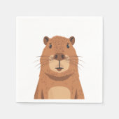 Serviette En Papier Curieux portrait Capybara (Devant)