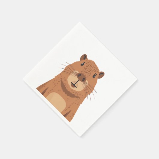 Serviette En Papier Curieux portrait Capybara (Coin)