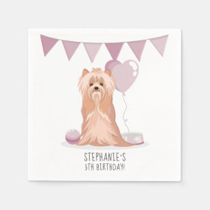 Serviette En Papier Curte Yorkshire Terrier Anniversaire