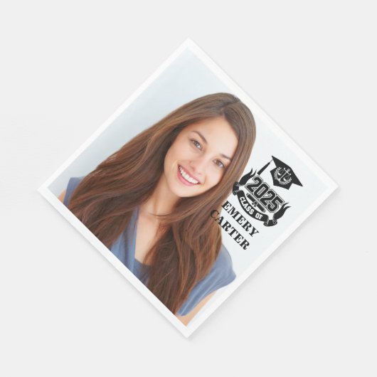Serviette En Papier Custom 2025 Graduate Photo Attorney Law School (Coin)