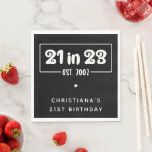 Serviette En Papier Custom 21st Birthday Cadeau 21 en 23 Est 2002<br><div class="desc">Custom 21st Birthday Celebration 21 in 23 Est 2002 Cadeaux d'anniversaire!</div>