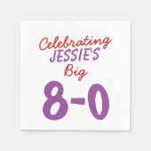 Serviette En Papier Custom 80th Birthday Celebration Ajouter un nom (Devant)