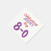 Serviette En Papier Custom 80th Birthday Celebration Ajouter un nom (Coin)