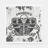 Serviette En Papier Custom ADD NAME Skull Skate Shop (Devant)