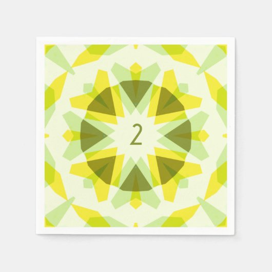 Serviette En Papier Custom Age Fun Bright Jaune Vert Anniversaire Étoi (Devant)