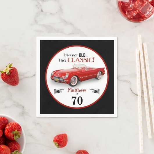 Serviette En Papier Custom Age Not Old Red Classic 1954 Convertible (En situation)