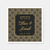 Serviette En Papier Custom Art Deco Embroidered-Style Wedding Napkins (Devant)