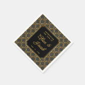 Serviette En Papier Custom Art Deco Embroidered-Style Wedding Napkins (Coin)