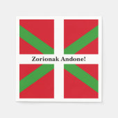Serviette En Papier Custom, Basque Country national flag, ikurriña: (Devant)