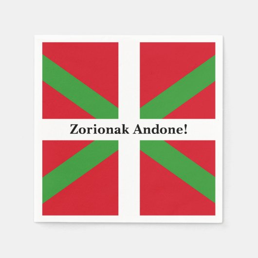 Serviette En Papier Custom, Basque Country national flag, ikurriña: (Devant)