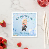 Serviette En Papier Custom Blue Baby Boy Party Napkin Set (En situation)