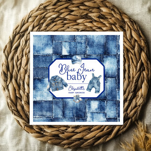 Serviette En Papier Custom Blue Jean Baby Denim Baby shower à thème