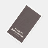 Serviette En Papier Custom Bold Typography Modern Brown Bat Mitzvah (Coin)