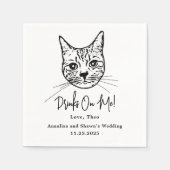 Serviette En Papier Custom Cat Cocktail Napkins Wedding (Devant)
