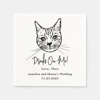 Serviette En Papier Custom Cat Cocktail Napkins Wedding