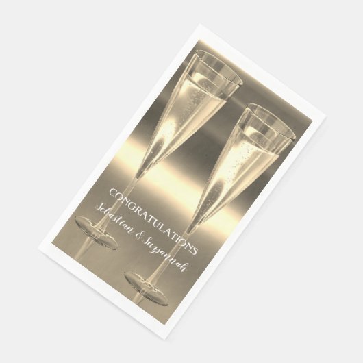 Serviette En Papier Custom Champagne Glasses Congratulations Party (Coin)