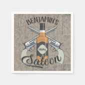 Serviette En Papier Custom Cowboy Revolver Gun Whiskey Saloon (Devant)