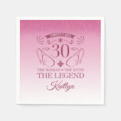 Serviette En Papier Custom Cute Happy 30th Birthday (Devant)