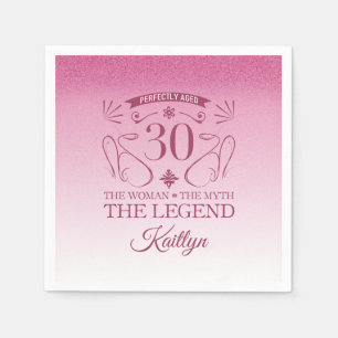 Serviette En Papier Custom Cute Happy 30th Birthday