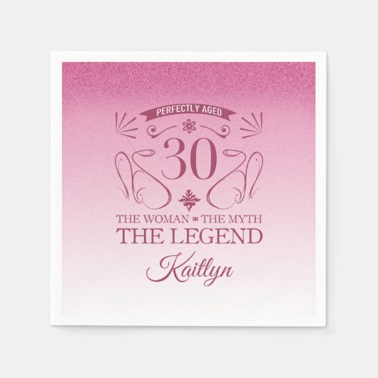 Serviette En Papier Custom Cute Happy 30th Birthday (Devant)