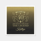 Serviette En Papier Custom Cute Happy 40th Birthday (Devant)