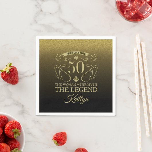 Serviette En Papier Custom Cute Happy 50th Birthday (En situation)