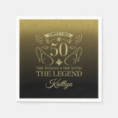 Serviette En Papier Custom Cute Happy 50th Birthday (Devant)