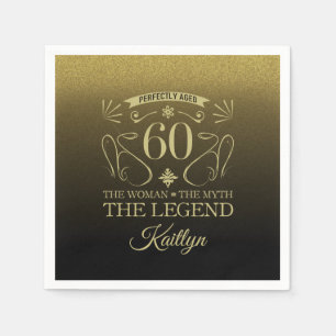 Serviette En Papier Custom Cute Happy 60th Birthday