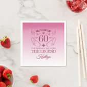 Serviette En Papier Custom Cute Happy 60th Birthday (En situation)